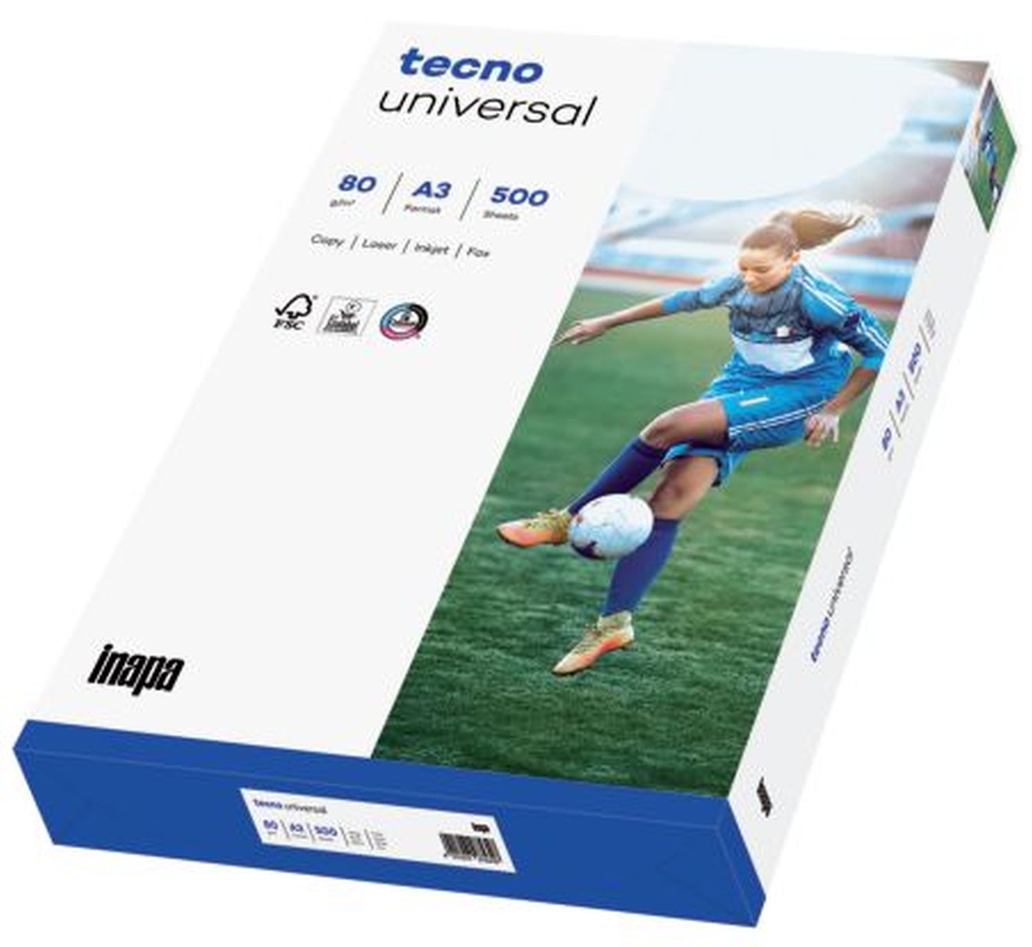 Kopierpapier tecno® universal 2100011550, DIN A3, 80 g/qm, weiß, 500 Blatt
