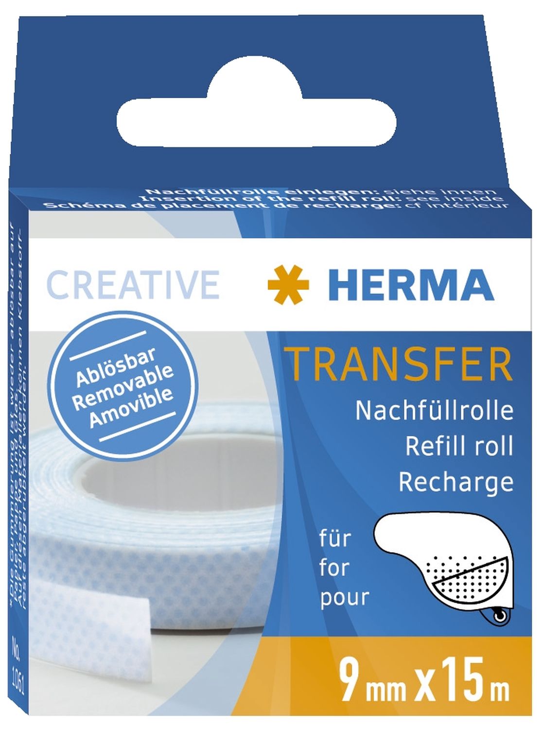 1061 Nachfüllrolle Transfer Nachfüllrolle - 15 m, ablösbar 1061 Nachfüllrolle Transfer Nachfüllrolle - 15 m, ablösbar
