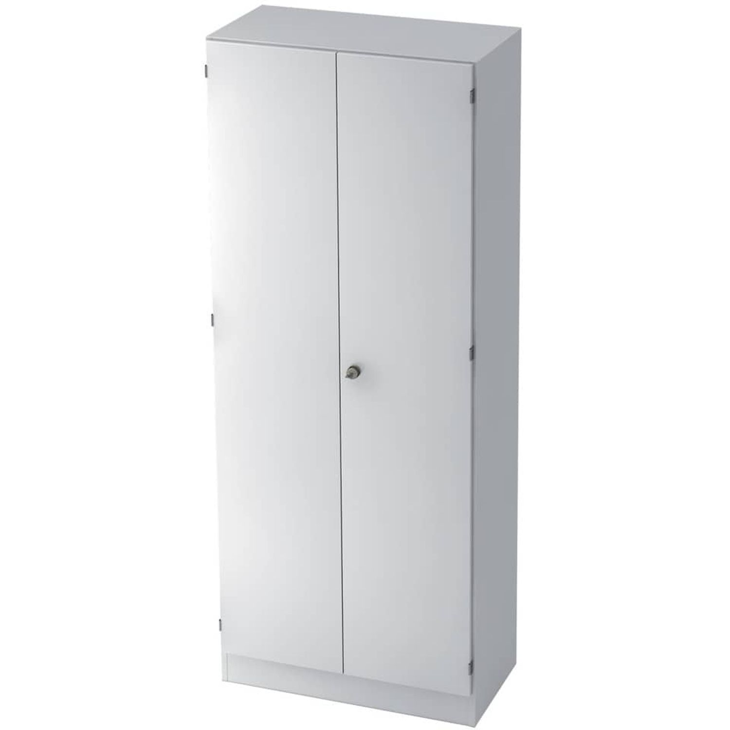 Garderobenschrank - 80 x 200,4 x 42 cm, Konstruktionsboden/Kleiderstange/Sockelblende, Weiß/Weiß, mit Montageservice