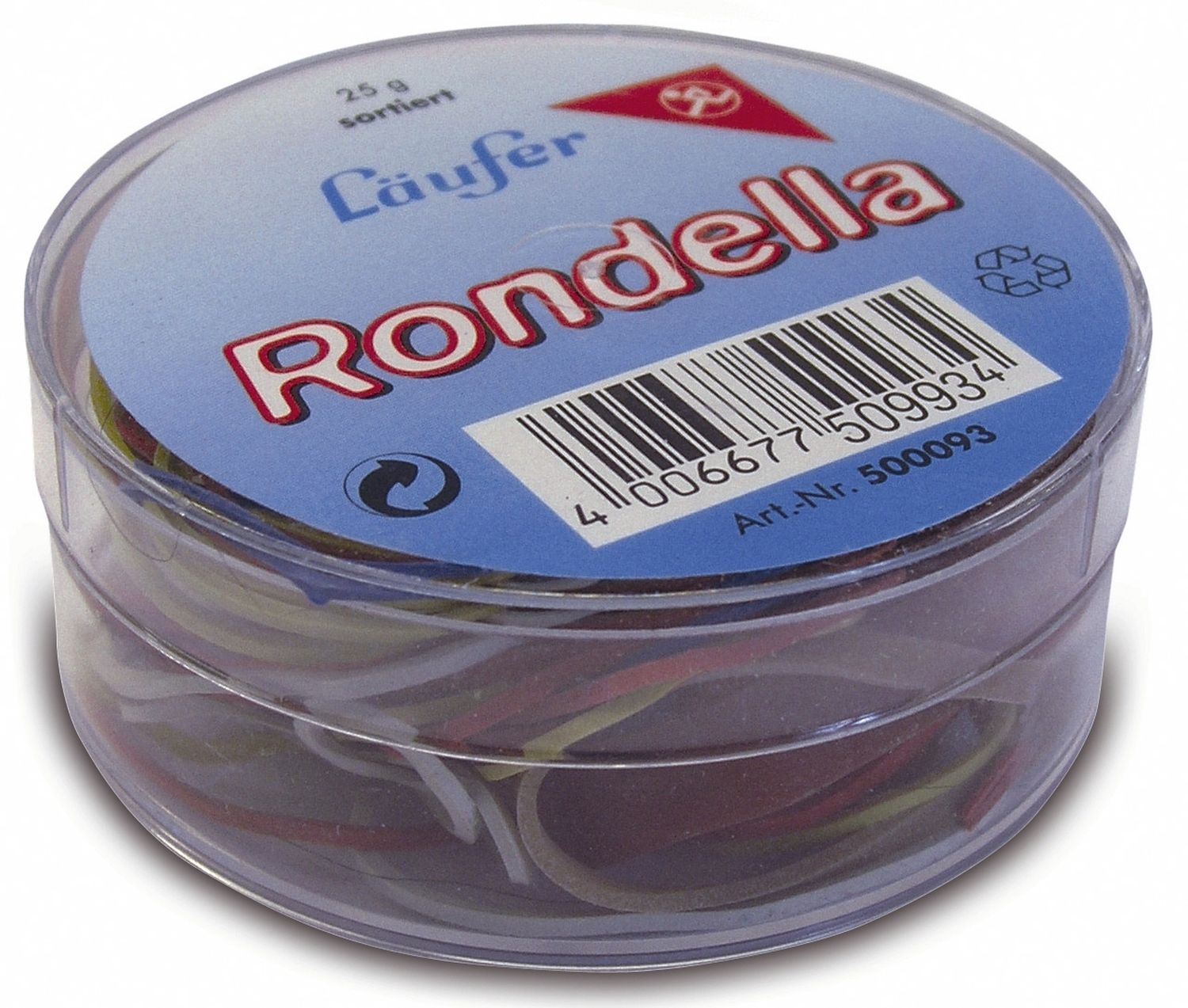 RONDELLA Gummiringe in der Dose - Ø85mm, 25g,  rot