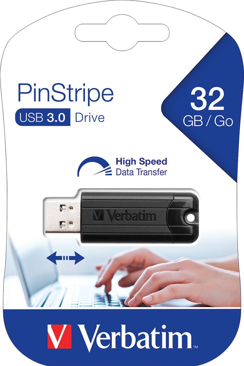 USB Stick 3.0 PinStripe - 32 GB, schwarz