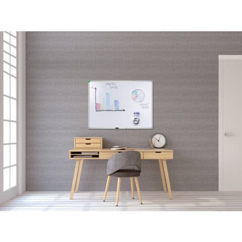 Whiteboard Franken U-Act!Line SC914060, 60 x 40 cm, lackiert, Alurahmen, senk- oder waagerechte Wandbefestigung