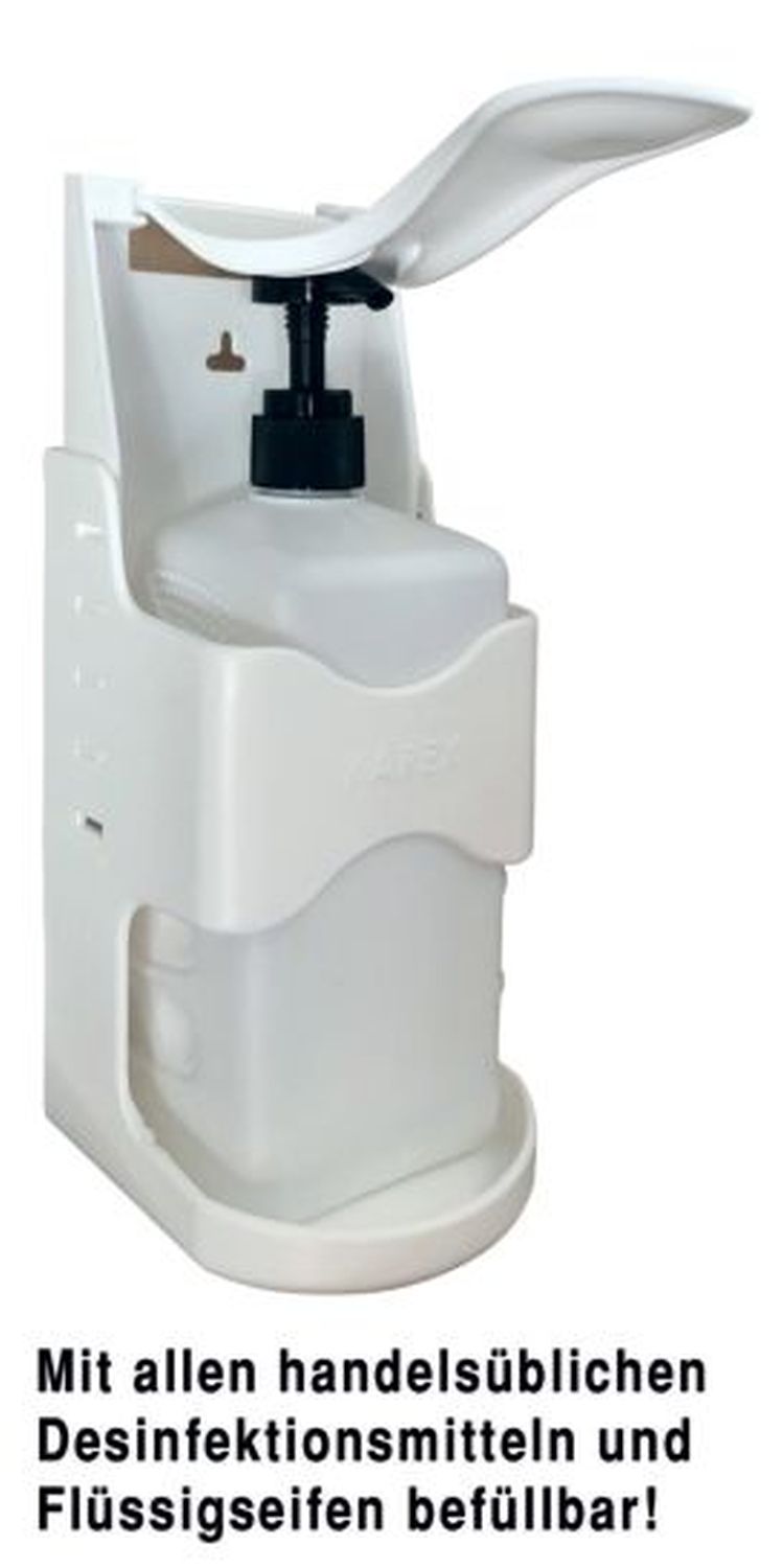 Desinfektionsmittelspender Armhebel - 1000ml, weiß Desinfektionsmittelspender Armhebel - 1000ml, weiß