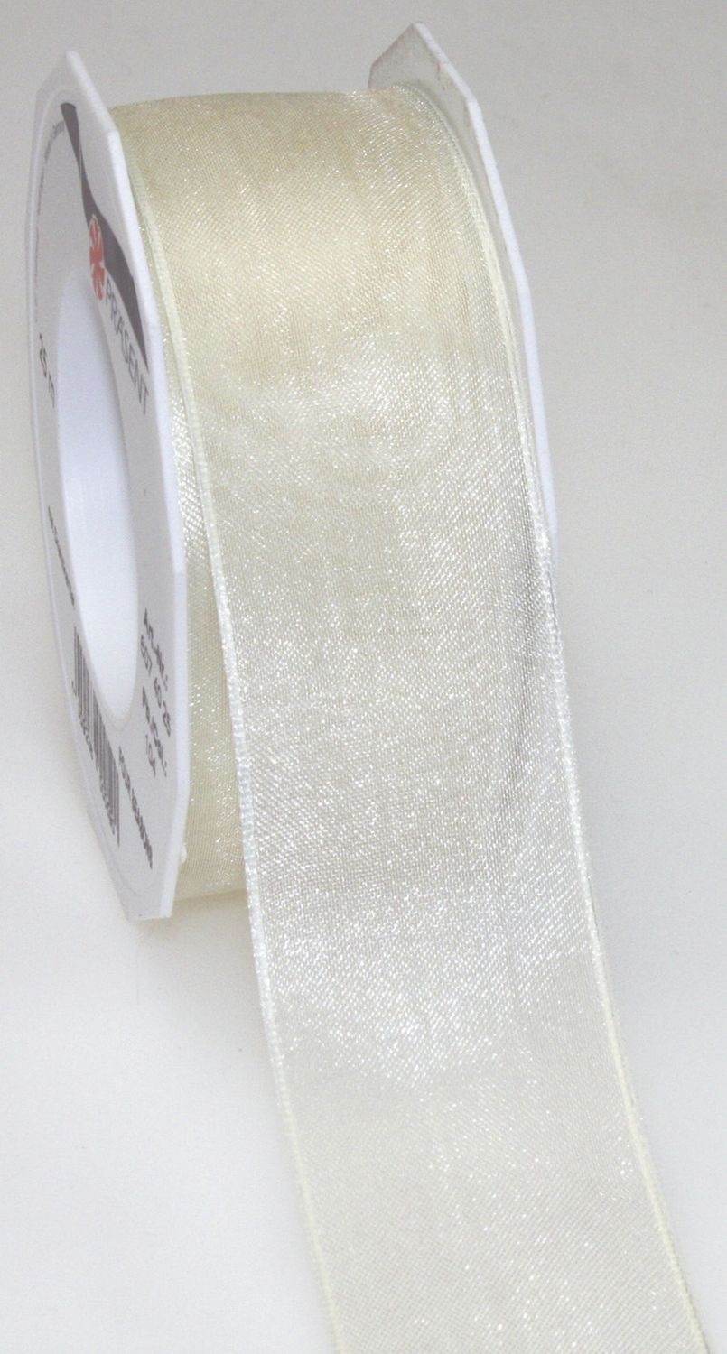 Organzaband DK - 40 mm x 25 m, creme Organzaband DK - 40 mm x 25 m, creme