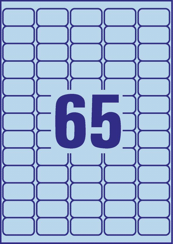 L4791-20 Etiketten - 38,1 x 21,2 mm, blau, 1.300 Etiketten/20 Blatt, wiederablösbar