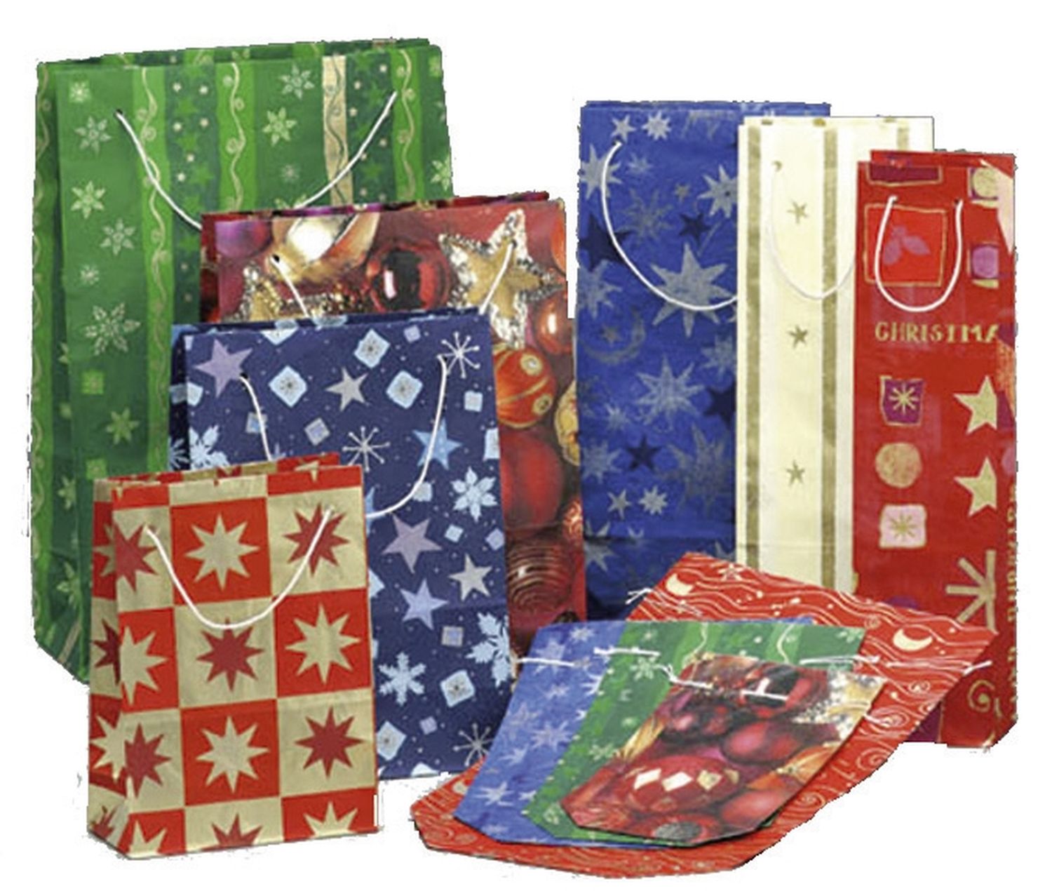 Weihnachtstragetasche 160x80x220mm - sortiert