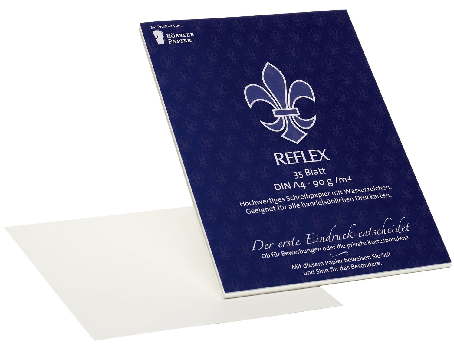 Schreibpapier Rössler 23003201 Reflex Korrespondenzpapier, DIN A4, weiß, 35 Blatt