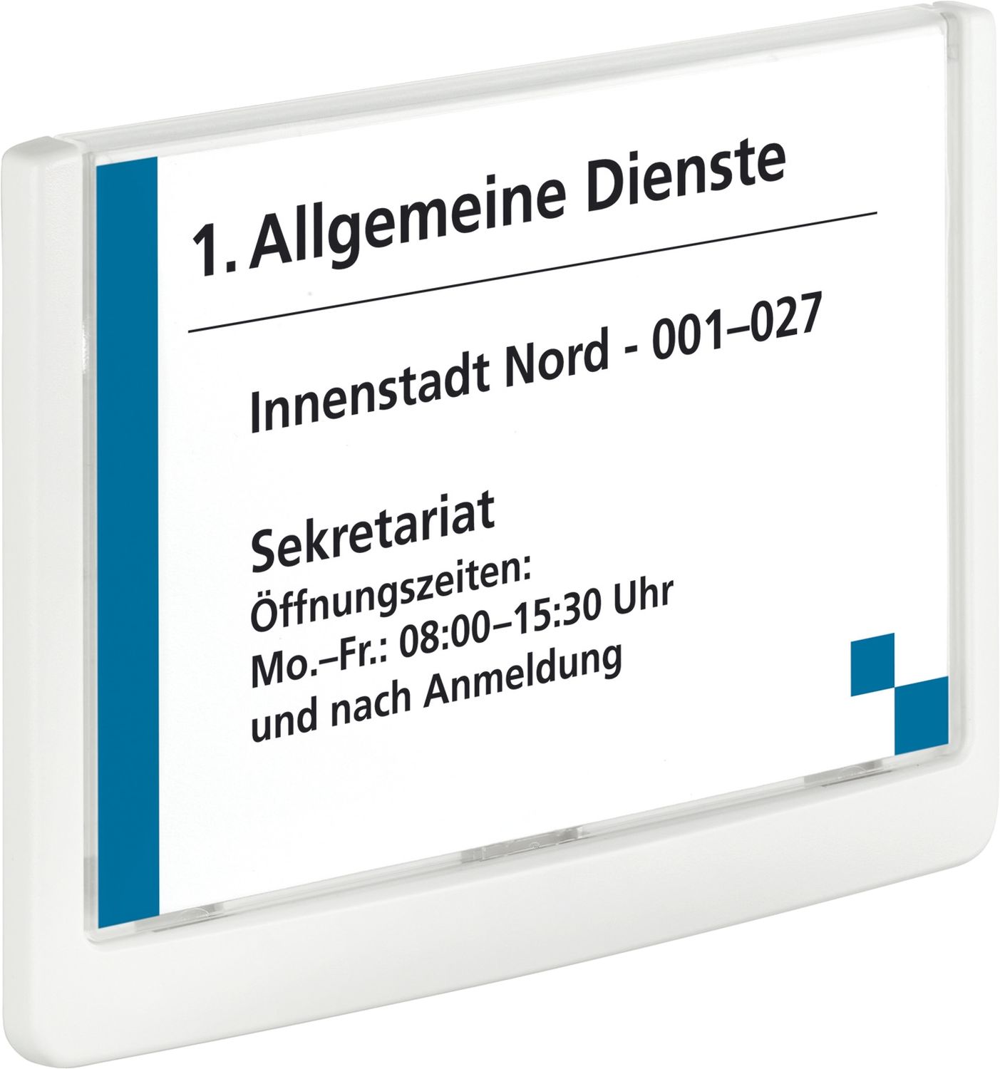 Türschild CLICK SIGN, Rahmen weiß, 149 x 105,5 mm, transparent Türschild CLICK SIGN, Rahmen weiß, 149 x 105,5 mm, transparent