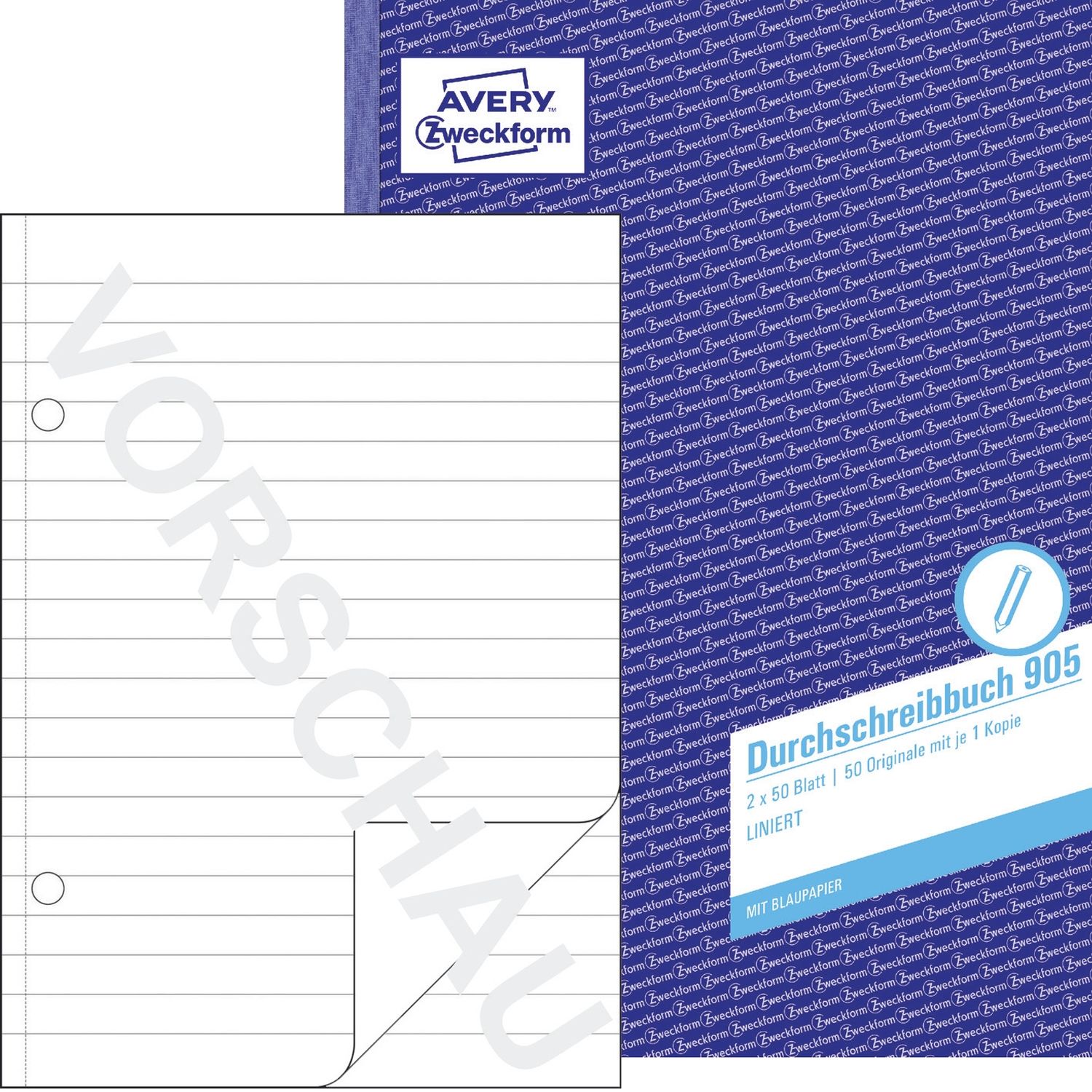 905 Durchschreibbuch, DIN A4, vorgelocht, 2 x 50 Blatt, weiß 905 Durchschreibbuch, DIN A4, vorgelocht, 2 x 50 Blatt, weiß