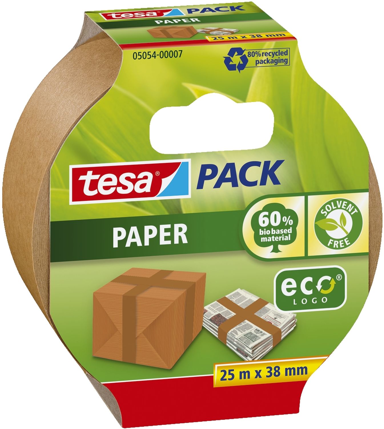 Packband tesa® ecoLogo 05054, Papier, 38 mm x 25 m, braun Packband tesa® ecoLogo 05054, Papier, 38 mm x 25 m, braun