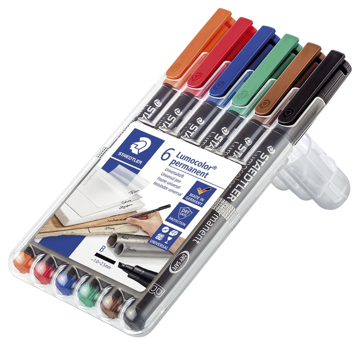 Feinschreiber Universalstift Lumocolor® - permanent, B, 6 Farben Feinschreiber Universalstift Lumocolor® - permanent, B, 6 Farben