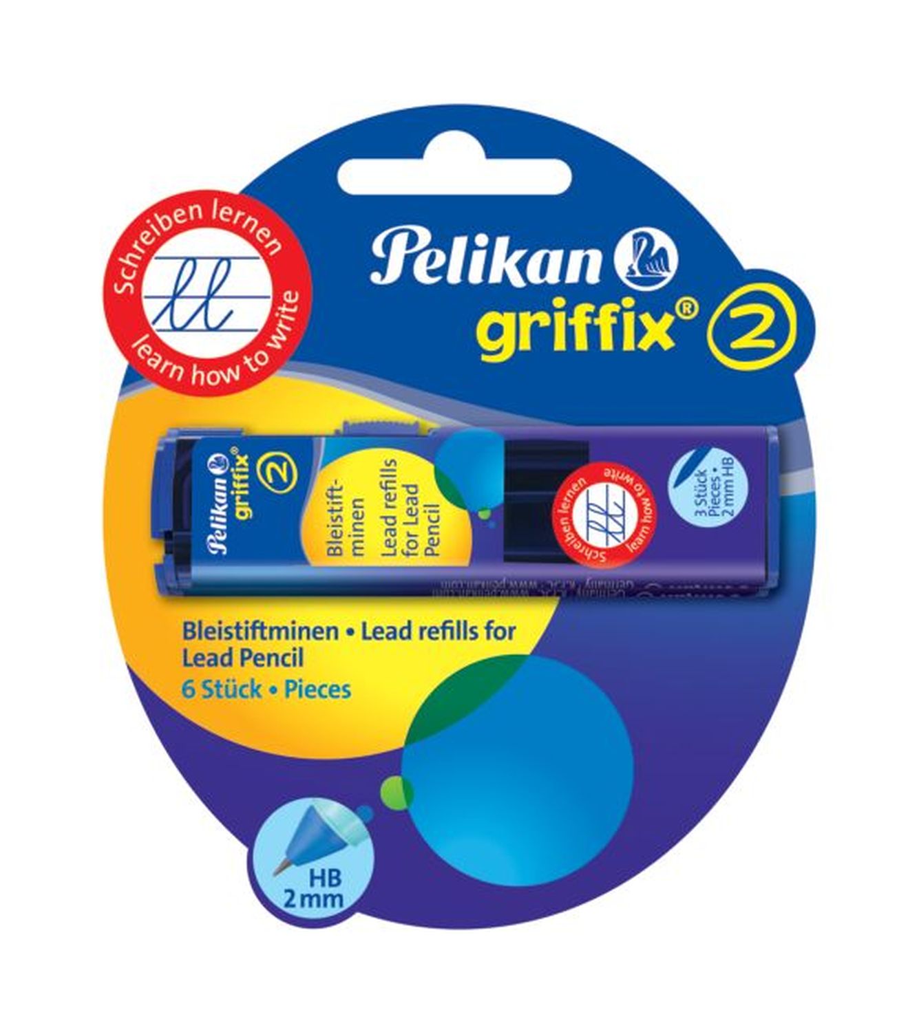 griffix® Minen für Bleistift - 2 mm, HB, schwarz, Blister 2x3 Minen griffix® Minen für Bleistift - 2 mm, HB, schwarz, Blister 2x3 Minen