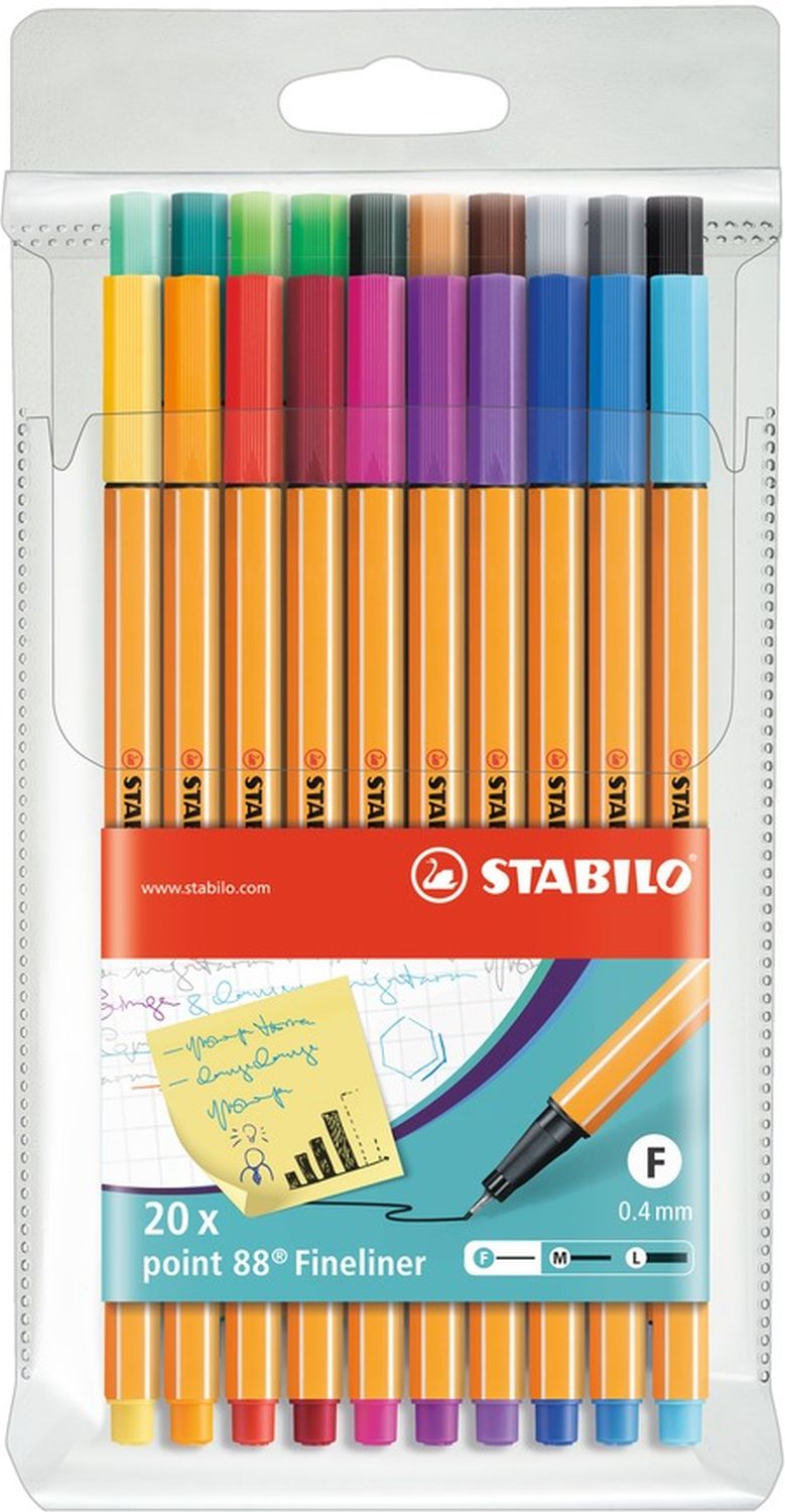 Fineliner - point 88 - 20er Pack - mit 20 verschiedenen Farben Fineliner - point 88 - 20er Pack - mit 20 verschiedenen Farben