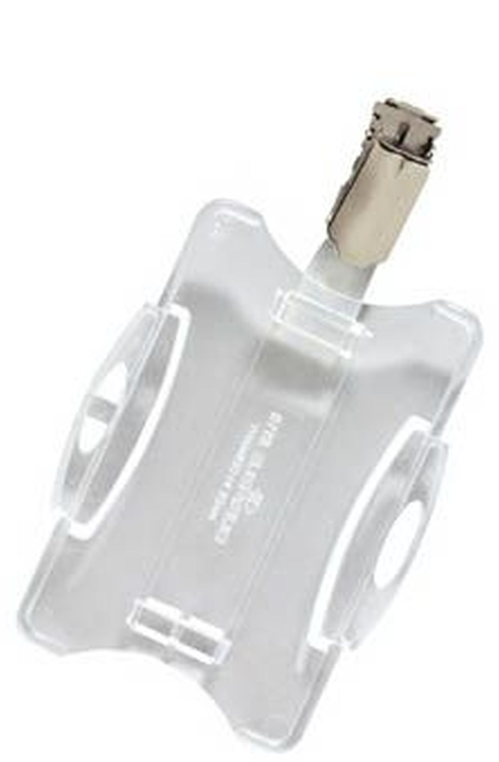 Ausweiskartenhalter, mit Metallclip, Kunststoff, Rahmen transparent, 85 x 54 mm Ausweiskartenhalter, mit Metallclip, Kunststoff, Rahmen transparent, 85 x 54 mm