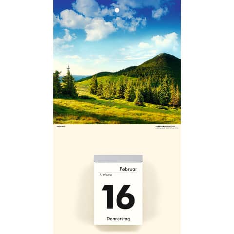 Kalenderrückwand Zettler 609773 für Abreißkalender, 18 x 33 cm, Gebirgsmotive 2-fach sortiert