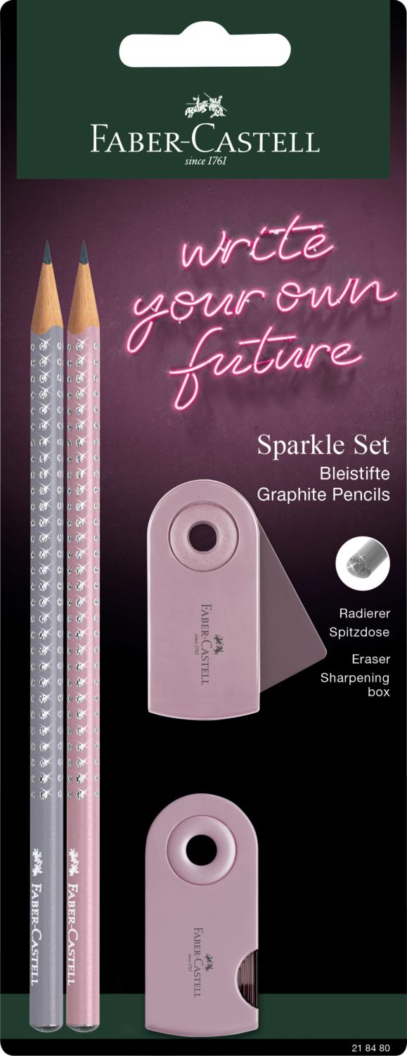 Bleistift-Set SPARKLE - 4-tlg., B, rose shadows, Blisterkarte