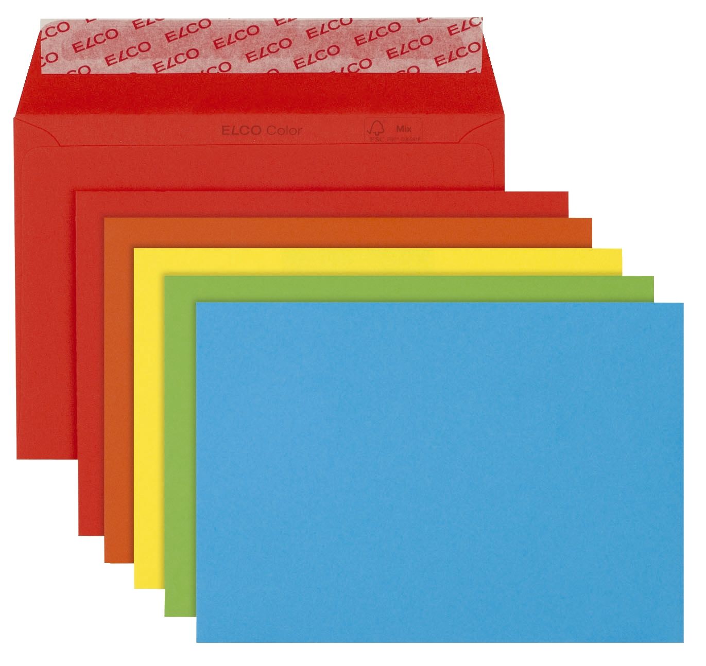 Briefumschlag Color Elco 74634.00, C6, Kleinpackung 20 Stück, 5 Farben sortiert, haftklebend
