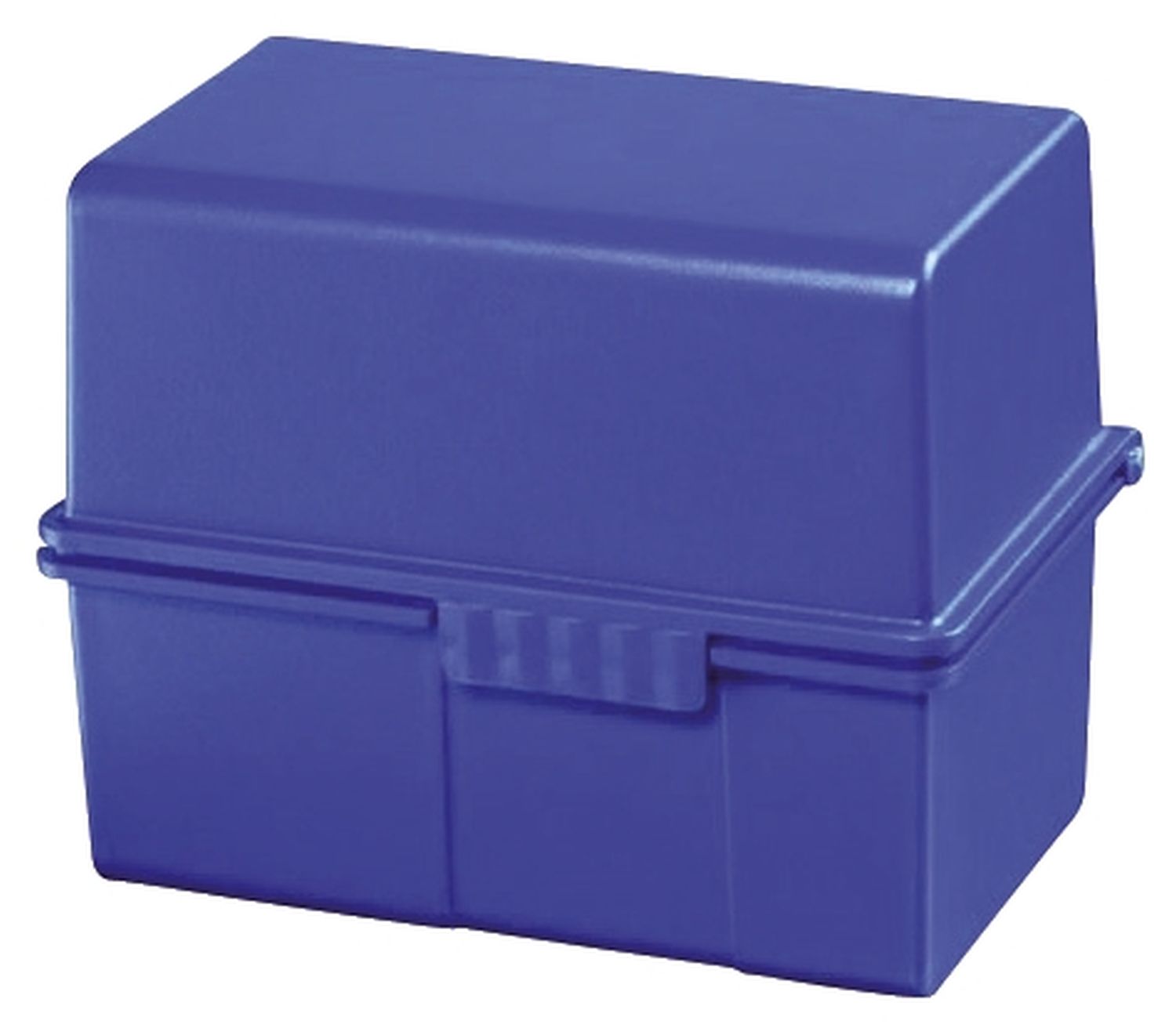 Karteibox DIN A8 quer - für 200 Karten mit Stahlscharnier, blau Karteibox DIN A8 quer - für 200 Karten mit Stahlscharnier, blau