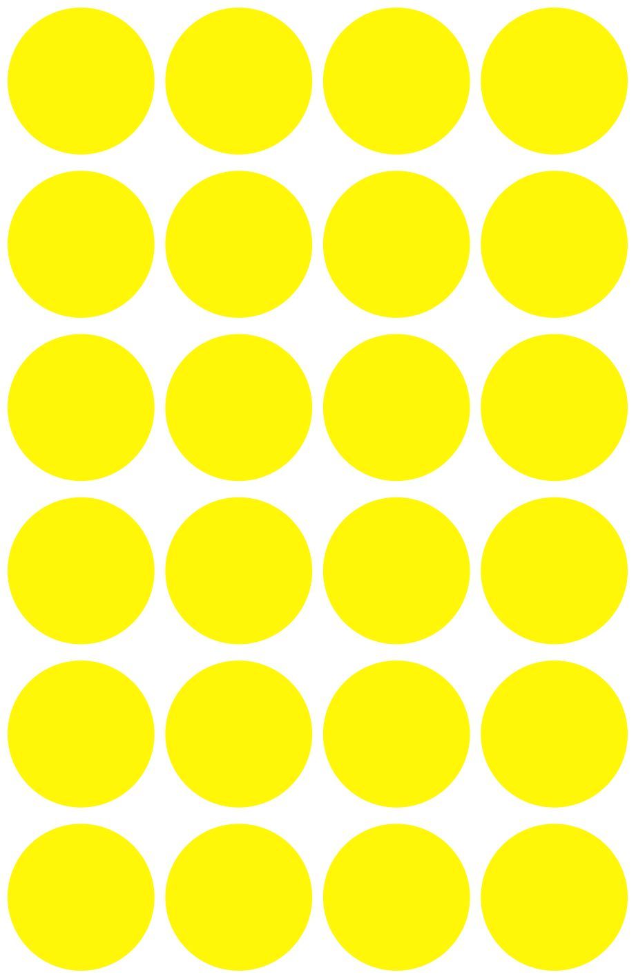 3007 Markierungspunkte - Ø 18 mm, 4 Blatt/96 Etiketten, gelb