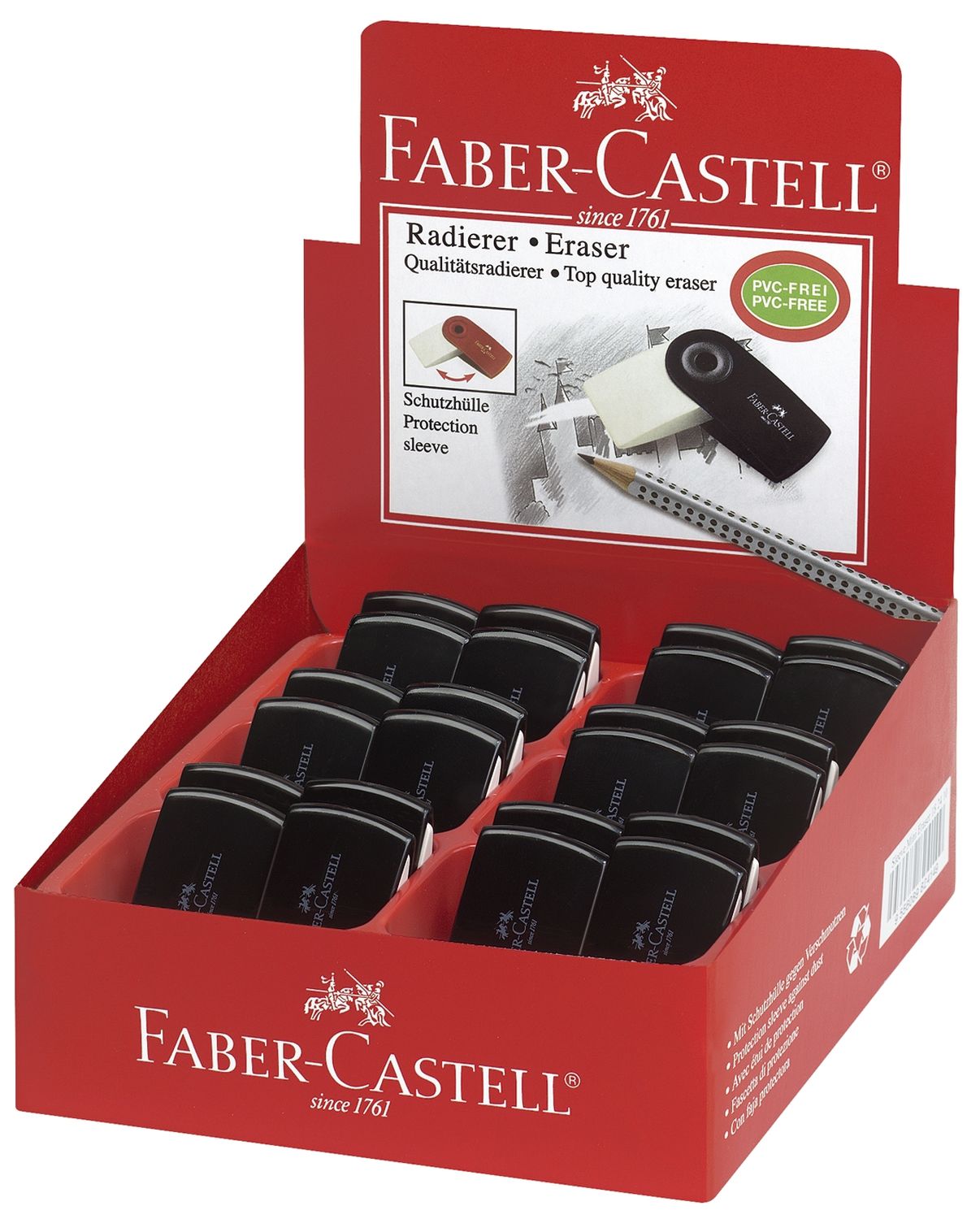Radierer SLEEVE mini - 24 x 10 x 54 mm, schwarz Radierer SLEEVE mini - 24 x 10 x 54 mm, schwarz