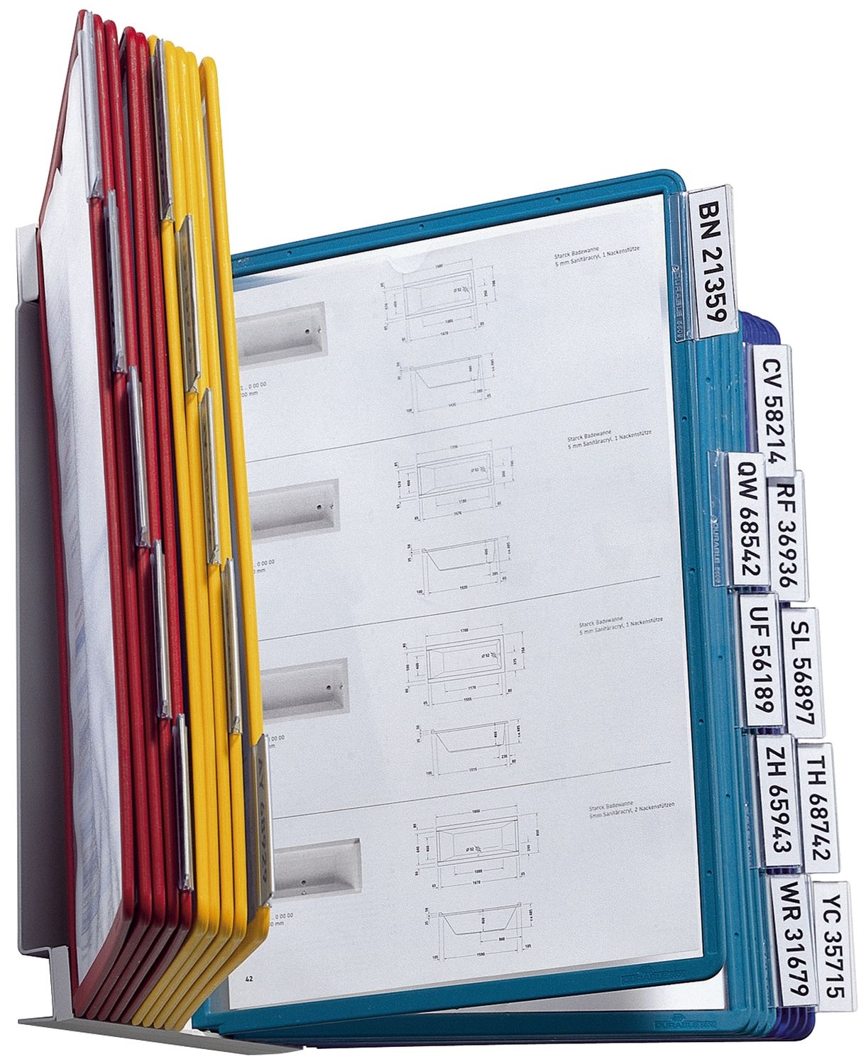 Sichttafelsystem VARIO® WALL 20 - Wandhalter, 20 Sichttafeln A4, hellgrau, 20 Stück, 290 x 314 mm Sichttafelsystem VARIO® WALL 20 - Wandhalter, 20 Sichttafeln A4, hellgrau, 20 Stück, 290 x 314 mm