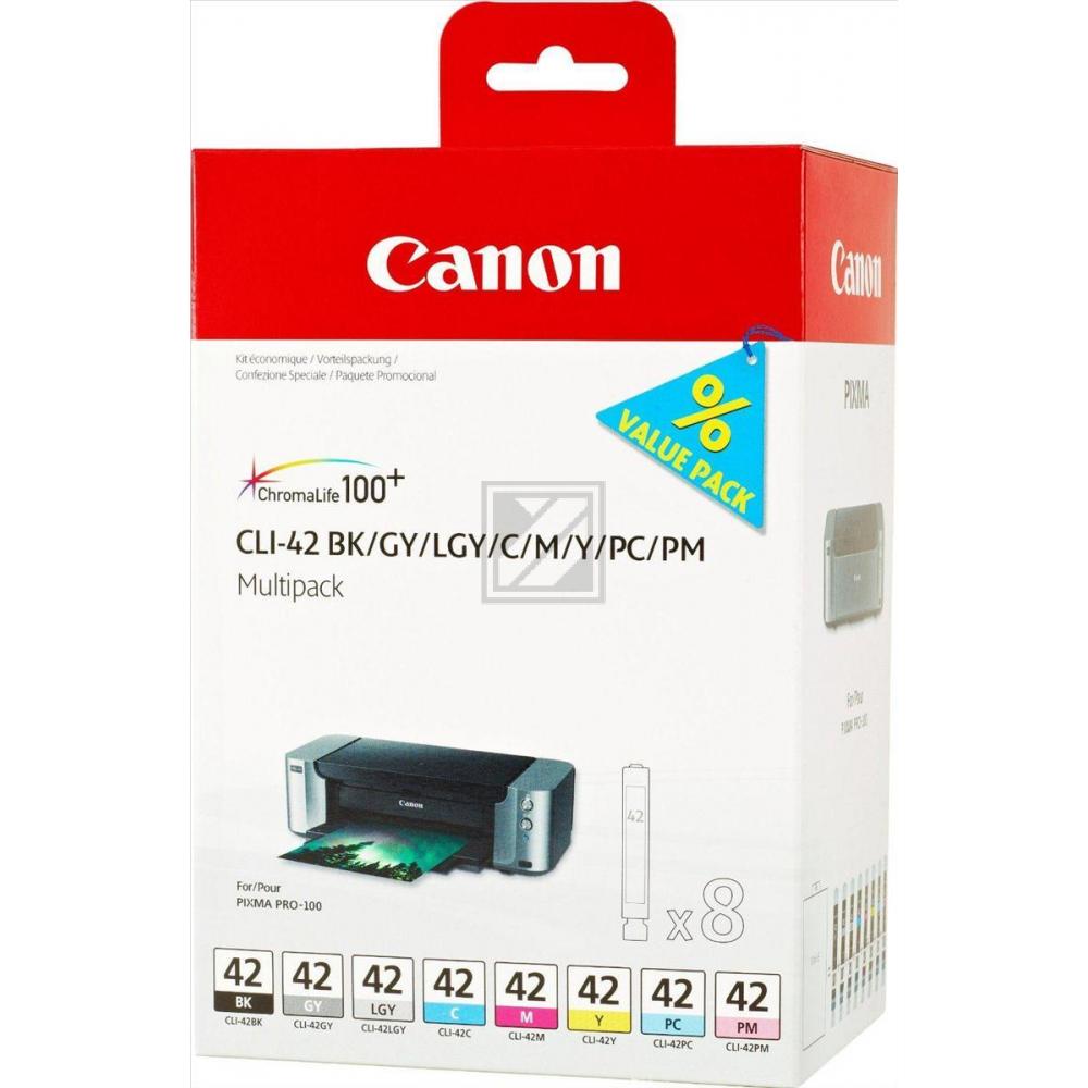 Original Tinte Canon CLI-42 (6384B010), Multipack, schwarz, cyan, magenta, yellow, grau, hellcyan, hellmagenta, hellgrau