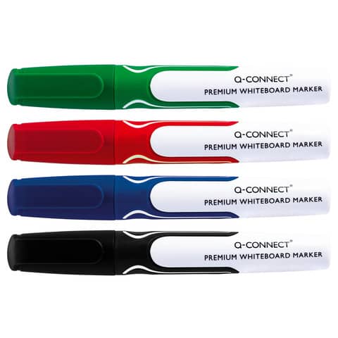 Whiteboardmarker Q-Connect KF11169, Rundspitze 3 mm, 4 Stück farbig sortiert