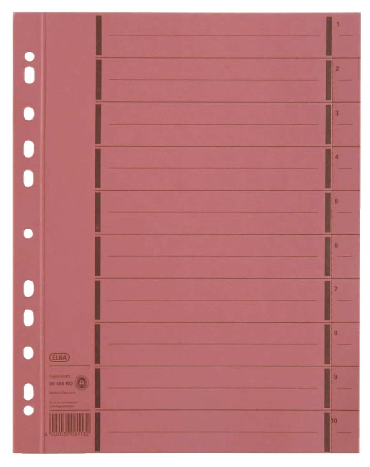 Trennblätter mit Perforation - A4 Überbreite, rot, 100 Stück Trennblätter mit Perforation - A4 Überbreite, rot, 100 Stück