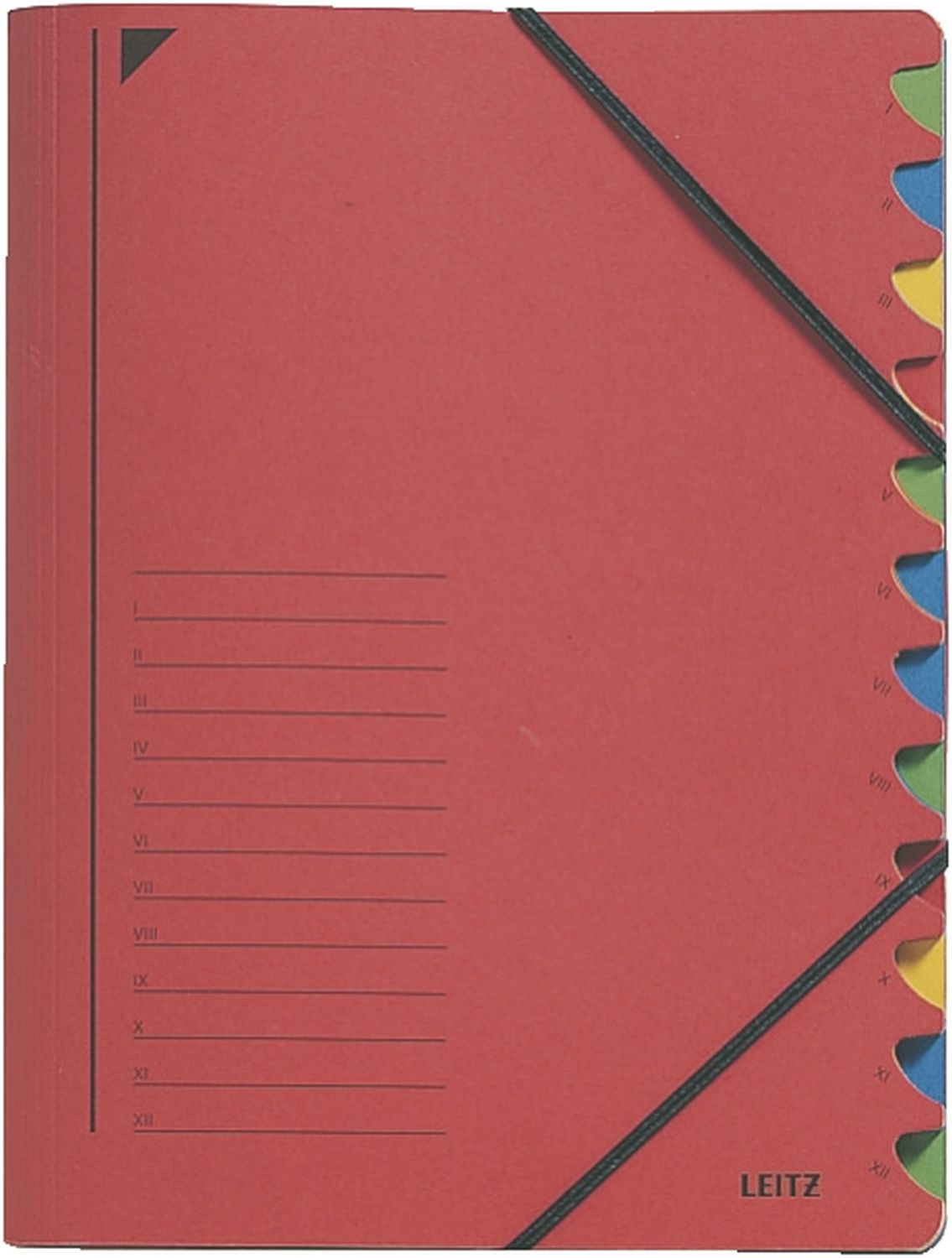3912 Ordnungsmappe - 12 Fächer, A4, Pendarec-Karton (RC), 430 g/qm, rot 3912 Ordnungsmappe - 12 Fächer, A4, Pendarec-Karton (RC), 430 g/qm, rot
