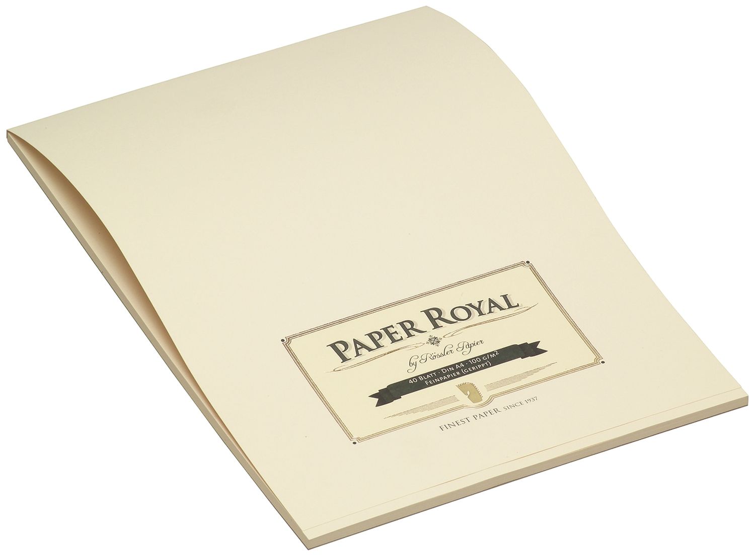 Paper Royal Briefblock - DIN A4, 40 Blatt, chamois, geripptes Feinpapier, veredelt Paper Royal Briefblock - DIN A4, 40 Blatt, chamois, geripptes Feinpapier, veredelt