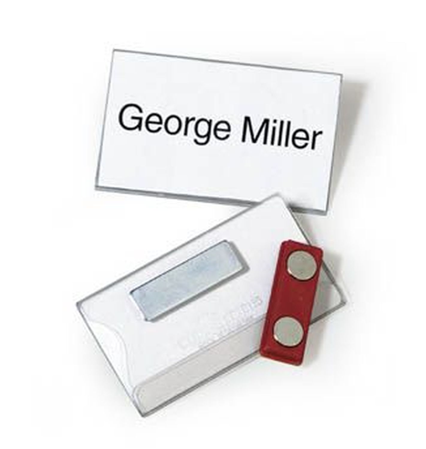 Namensschild mit Doppelmagnet - 75 x 40 mm, 25 Stück Namensschild mit Doppelmagnet - 75 x 40 mm, 25 Stück