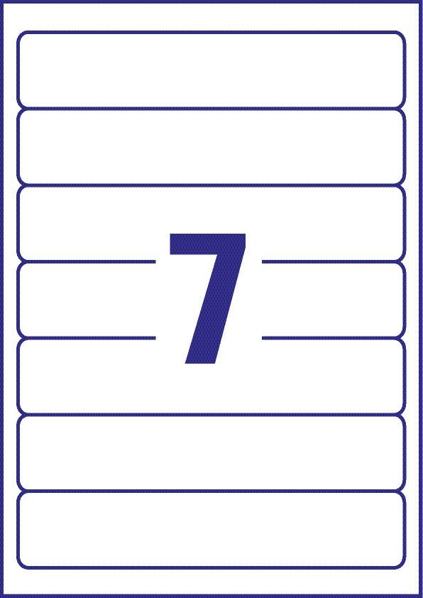 Rückenschild Avery Zweckform L4760-25 PC-beschriftbar, schmal/lang 38 x 297 mm, 30Bogen/210 Etiketten, weiß