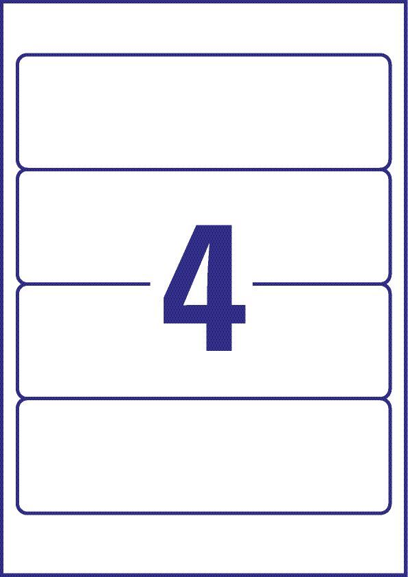 Rückenschild Avery Zweckform L4761-100 PC-beschriftbar, breit/lang 61 x 297 mm, 100 Bogen/400 Etiketten, weiß Rückenschild Avery Zweckform L4761-100 PC-beschriftbar, breit/lang 61 x 297 mm, 100 Bogen/400 Etiketten, weiß