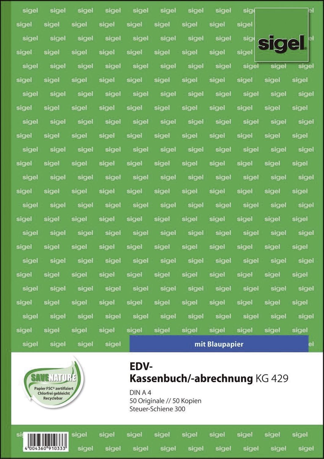 EDV-Kassenbuch Steuerschiene 300 - A4, 1. und 2. Blatt bedruckt, 2 x 50 Blatt EDV-Kassenbuch Steuerschiene 300 - A4, 1. und 2. Blatt bedruckt, 2 x 50 Blatt