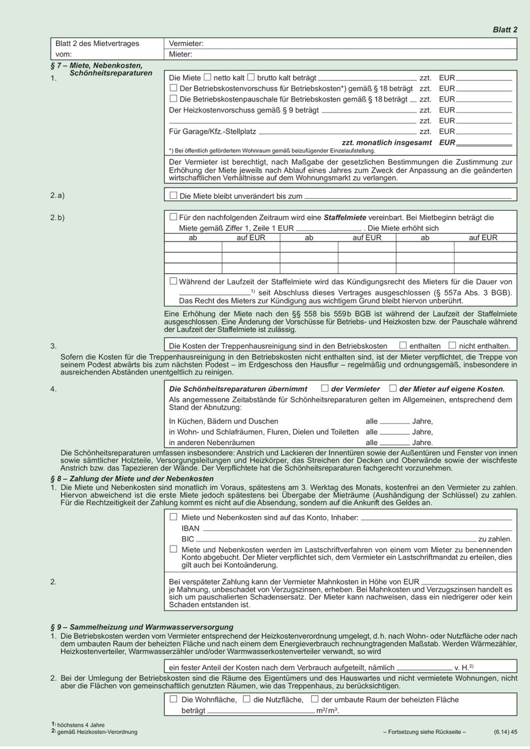 Universal-Mietvertrag für Wohnungen - SD, 3 x 2 Blatt, DIN A4 Universal-Mietvertrag für Wohnungen - SD, 3 x 2 Blatt, DIN A4
