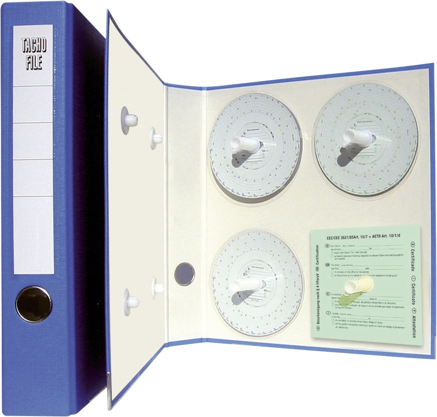 Archivordner für Diagrammscheiben, Maße (BxHxT): 29,7 x 31,8 x 5,6 cm, blau