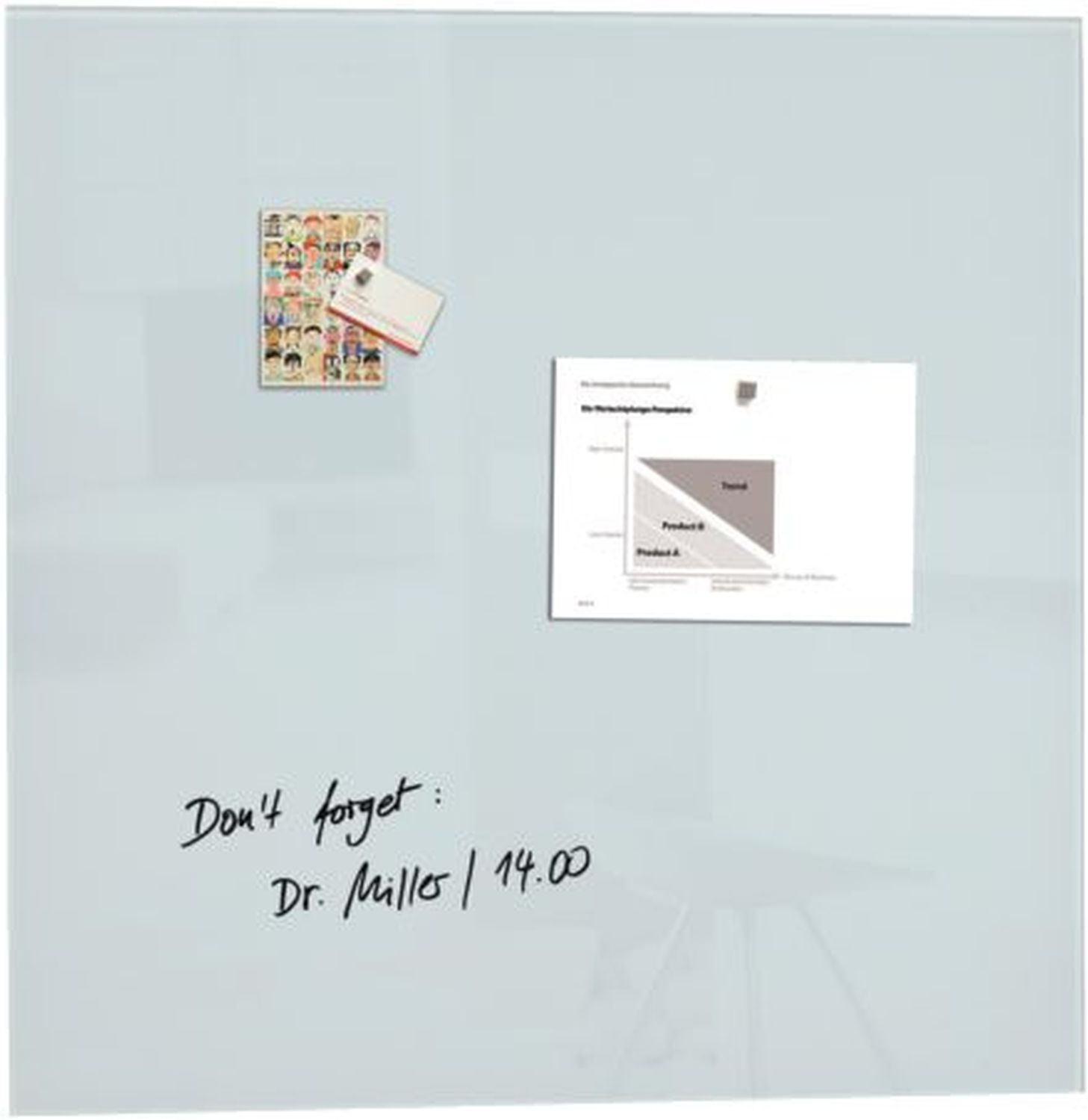 Glas-Magnetboard Artverum - super-weiß, 100 x 100 cm Glas-Magnetboard Artverum - super-weiß, 100 x 100 cm