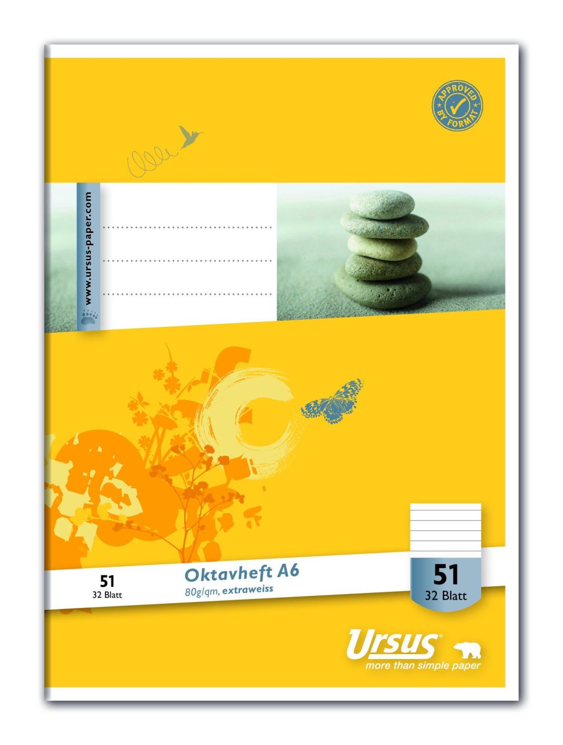 Oktavheft LIN51 - A6, 32 Blatt, 80 g/qm, 7 mm liniert Oktavheft LIN51 - A6, 32 Blatt, 80 g/qm, 7 mm liniert