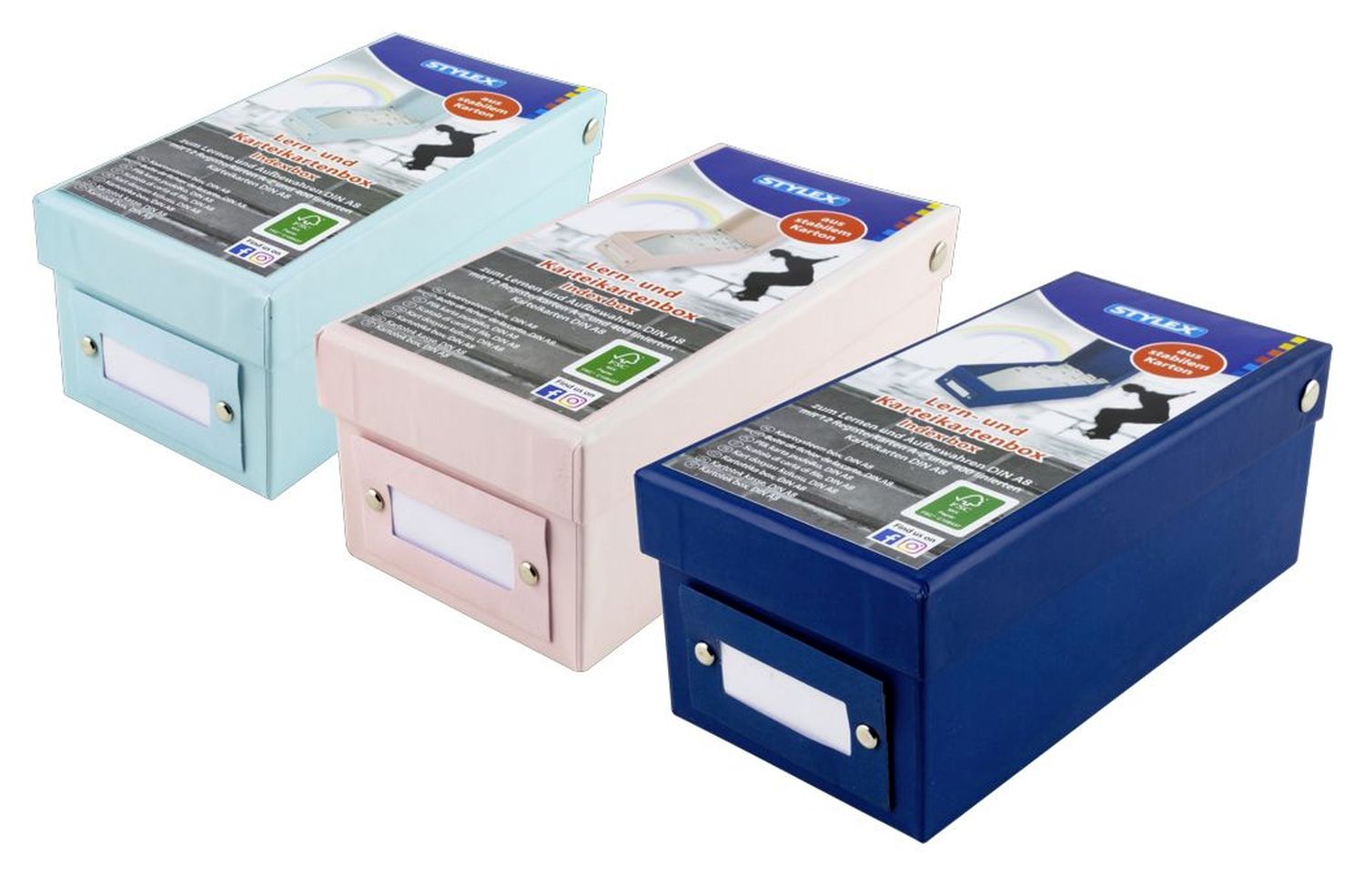 Lern- und Karteikartenbox - A8 für 400 Karten, Karton, sortiert Lern- und Karteikartenbox - A8 für 400 Karten, Karton, sortiert