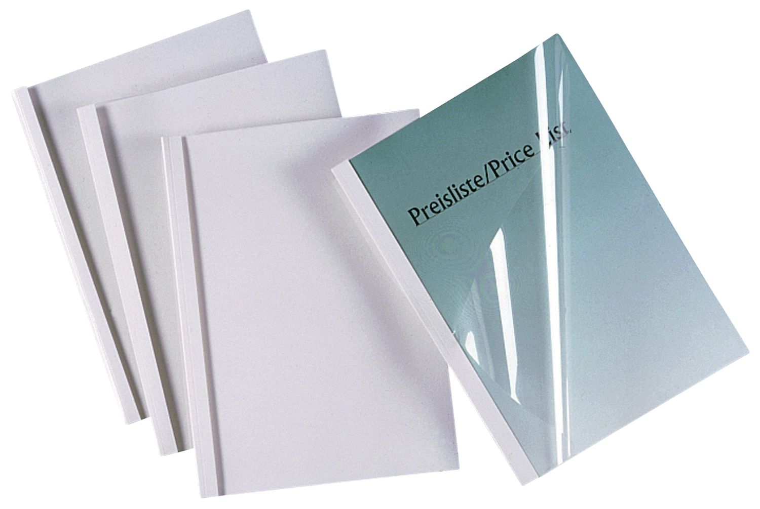 Thermomappe - A4, 6 mm/50 Blatt, weiß, 100 Stück Thermomappe - A4, 6 mm/50 Blatt, weiß, 100 Stück
