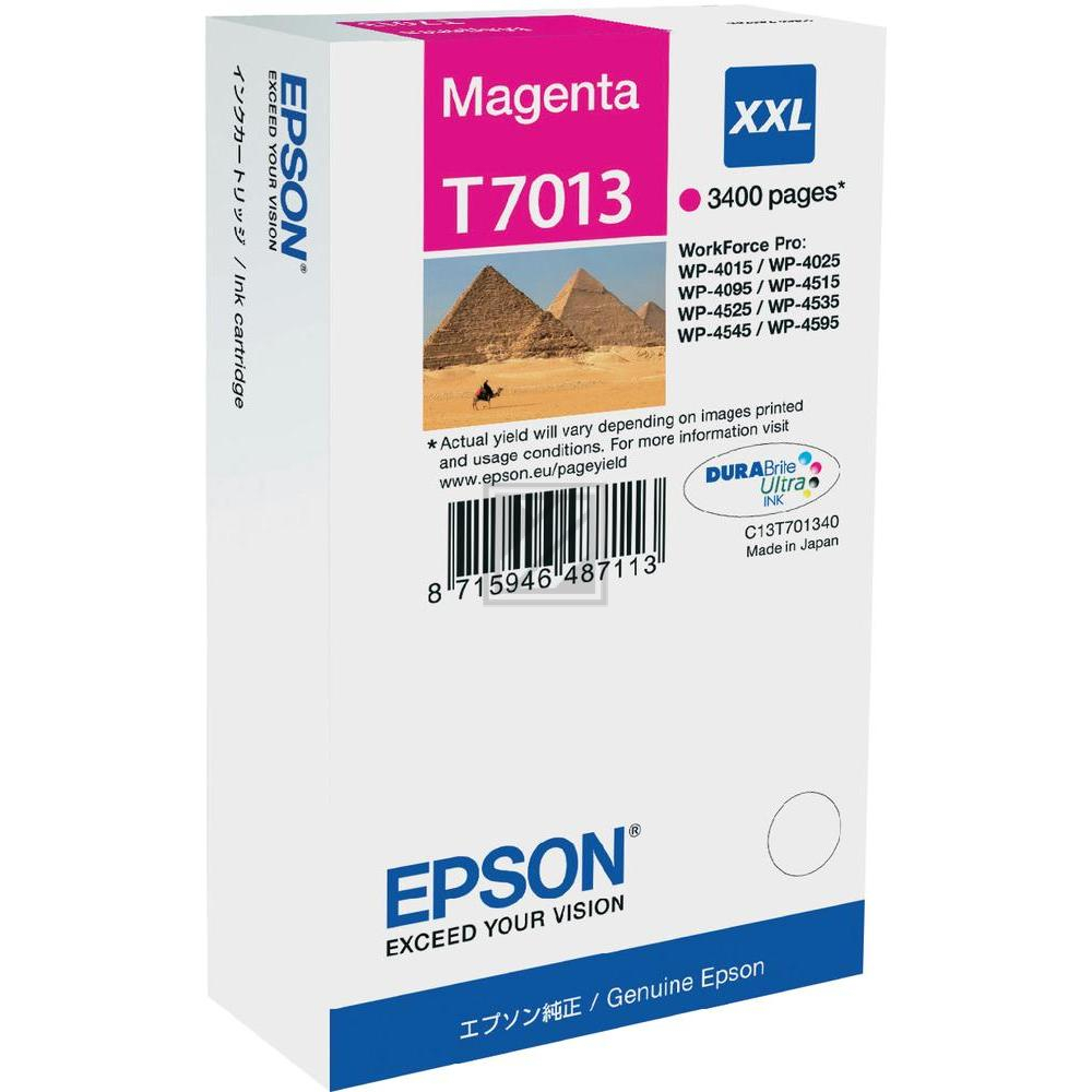 Original Tinte Epson T7013 (C13T701340), ca. 3.400 Seiten, magenta