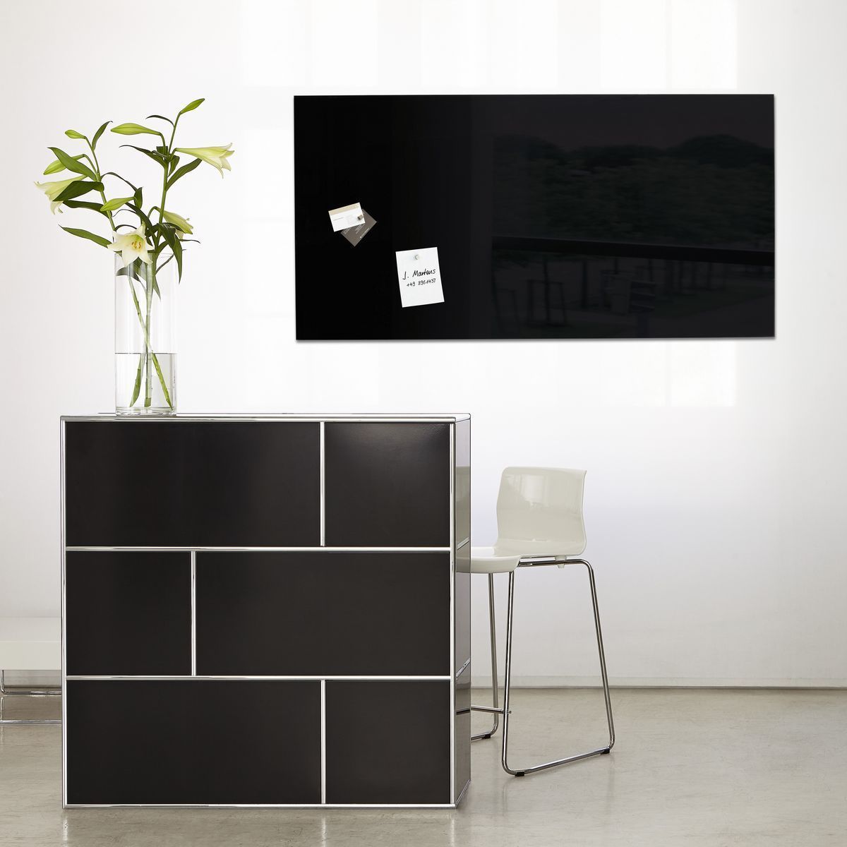 Glas-Magnetboard Artverum - schwarz, 130 x 55 cm, 1 Stück Glas-Magnetboard Artverum - schwarz, 130 x 55 cm, 1 Stück