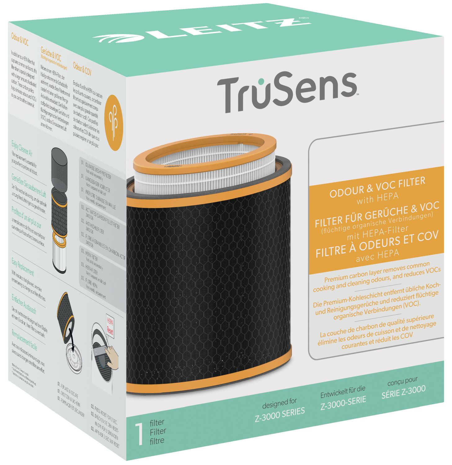 Ersatz-Geruchs HEPA-Filter für Leitz TruSens Luftreiniger Z-3000/Z-3500 Ersatz-Geruchs HEPA-Filter für Leitz TruSens Luftreiniger Z-3000/Z-3500