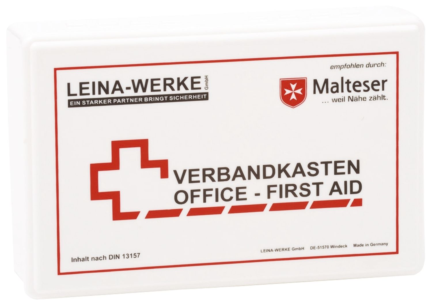 Betriebsverbandkasten nach DIN 13157 Office-First Aid Leina-Werke 20007, inkl. Wandhalterung, Kunststoff Betriebsverbandkasten nach DIN 13157 Office-First Aid Leina-Werke 20007, inkl. Wandhalterung, Kunststoff