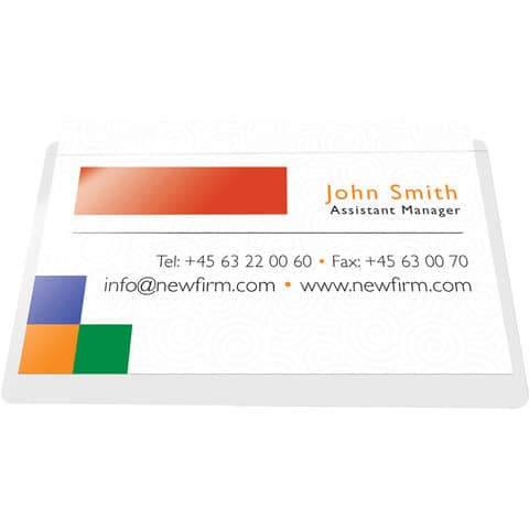 Visitenkartentaschen Q-Connect KF27039, oben offen, 93 x 56 mm, transparent, 10 Stück