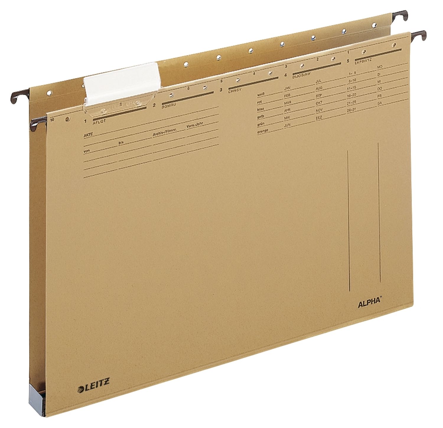Hängesammler Leitz ALPHA® 1944-00-00, DIN A4 mit Seitenbegrenzung, Kunststoffboden 28 mm, Natronkarton, naturbraun Hängesammler Leitz ALPHA® 1944-00-00, DIN A4 mit Seitenbegrenzung, Kunststoffboden 28 mm, Natronkarton, naturbraun