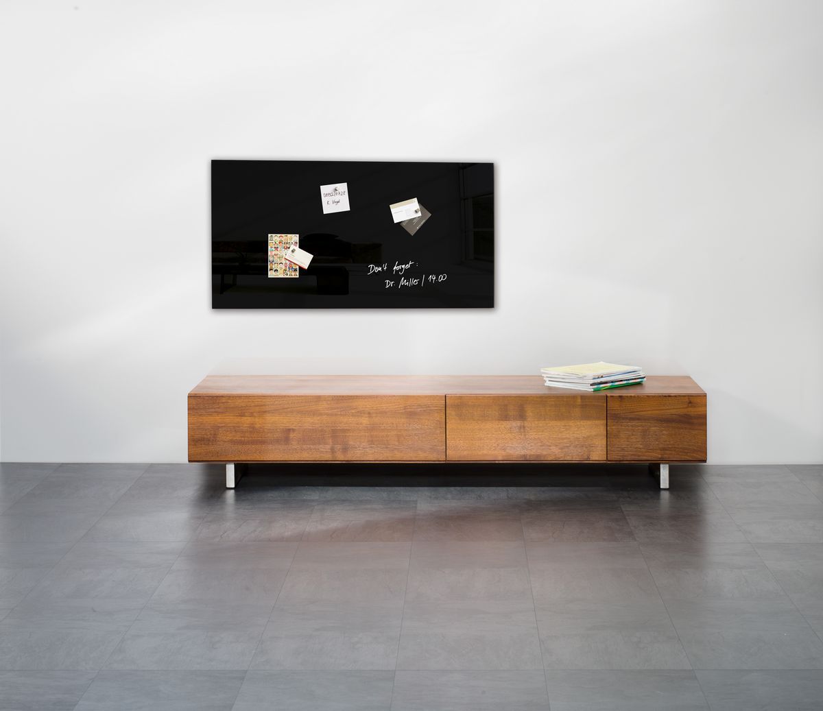 Glas-Magnetboard Artverum - schwarz, 91 x 46 cm Glas-Magnetboard Artverum - schwarz, 91 x 46 cm