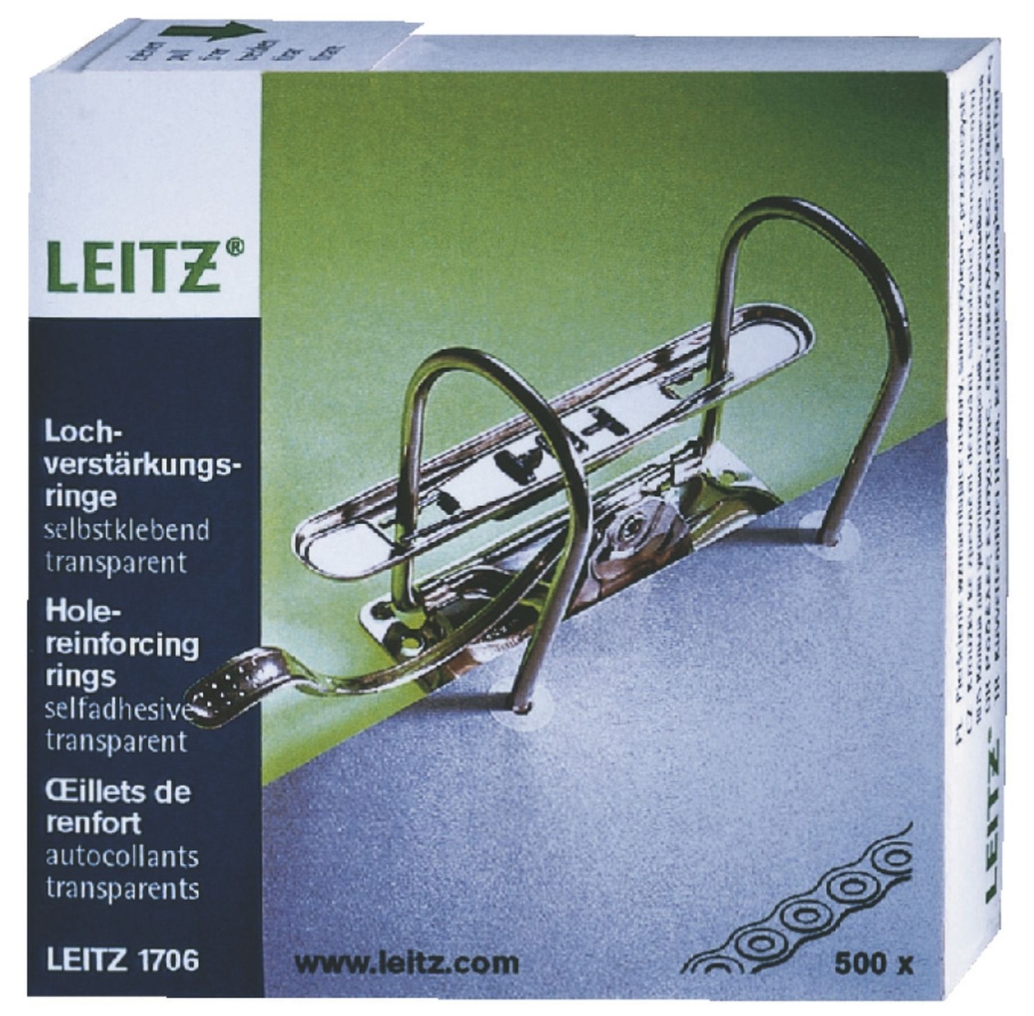 1706 Lochverstärkungsringe, Polypropylen, 500 Stück, weiß-transparent 1706 Lochverstärkungsringe, Polypropylen, 500 Stück, weiß-transparent