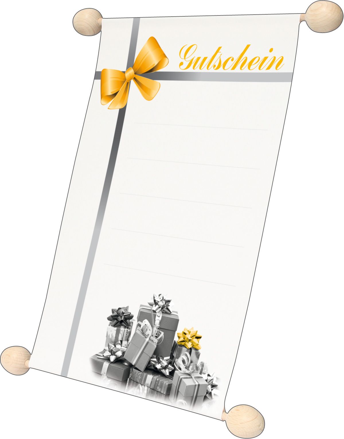 Gutschein Idee & Stil "Gutschein" neutral mit Schleife, DIN A5 Gutschein Idee & Stil "Gutschein" neutral mit Schleife, DIN A5