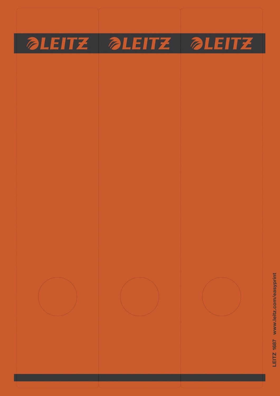 Rückenschild Leitz 1687-00-25, PC-beschriftbare, lang/breit 61 x 285 mm, 75 Stück, rot Rückenschild Leitz 1687-00-25, PC-beschriftbare, lang/breit 61 x 285 mm, 75 Stück, rot